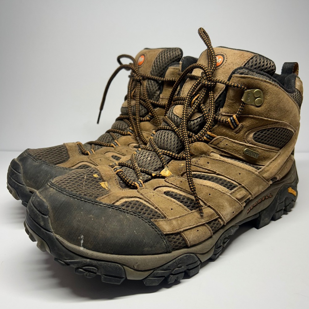 Merrell Moab 2 Mid Waterproof Hiking Boots Brown Mens Size 14 Vibram J05051W